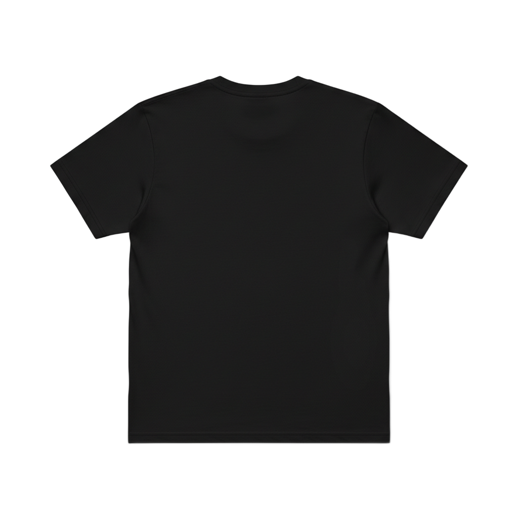 Front view of a minimalist classic white t-shirt with a relaxed fit, soft cotton fabric, and subtle ribbed neckline