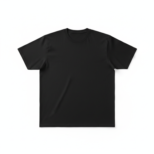 Front view of a minimalist classic white t-shirt with a relaxed fit, soft cotton fabric, and subtle ribbed neckline